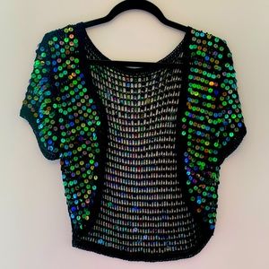 Sequined cardigan shrug